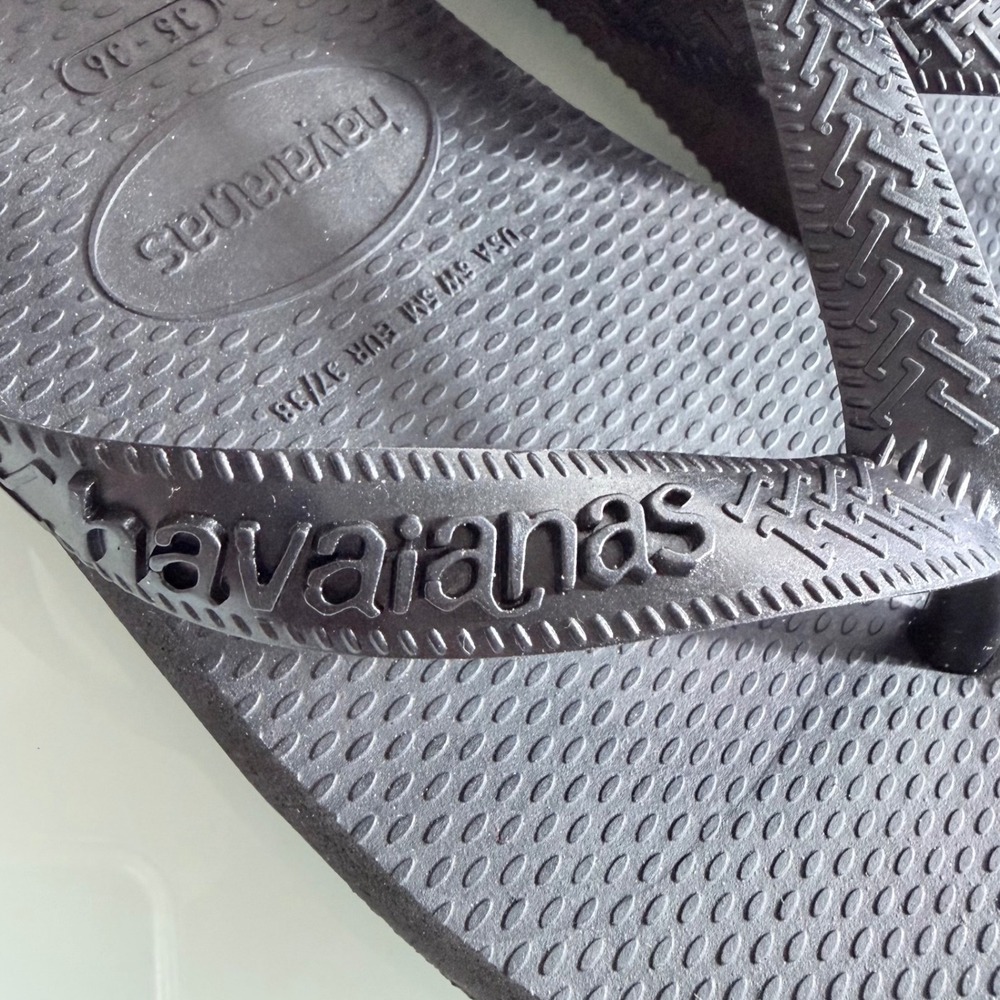 Havaianas Top Black Flip Flop Sandals Womens 6W Mens 5M EUR 37/38 Brazil NEW - Picture 7 of 14